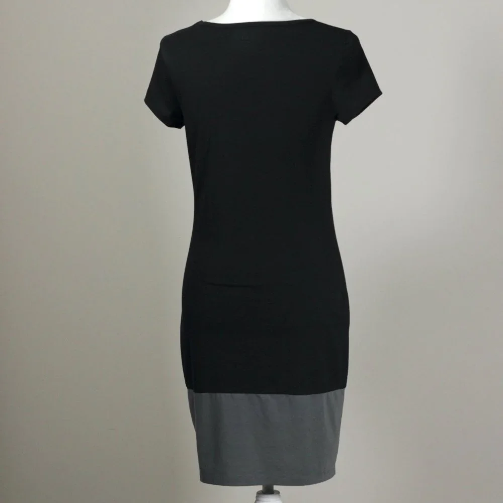 Athleta Ella Colorblock Short Sleeve Black and Grey Activewear Mini Dress - Picture 6 of 9